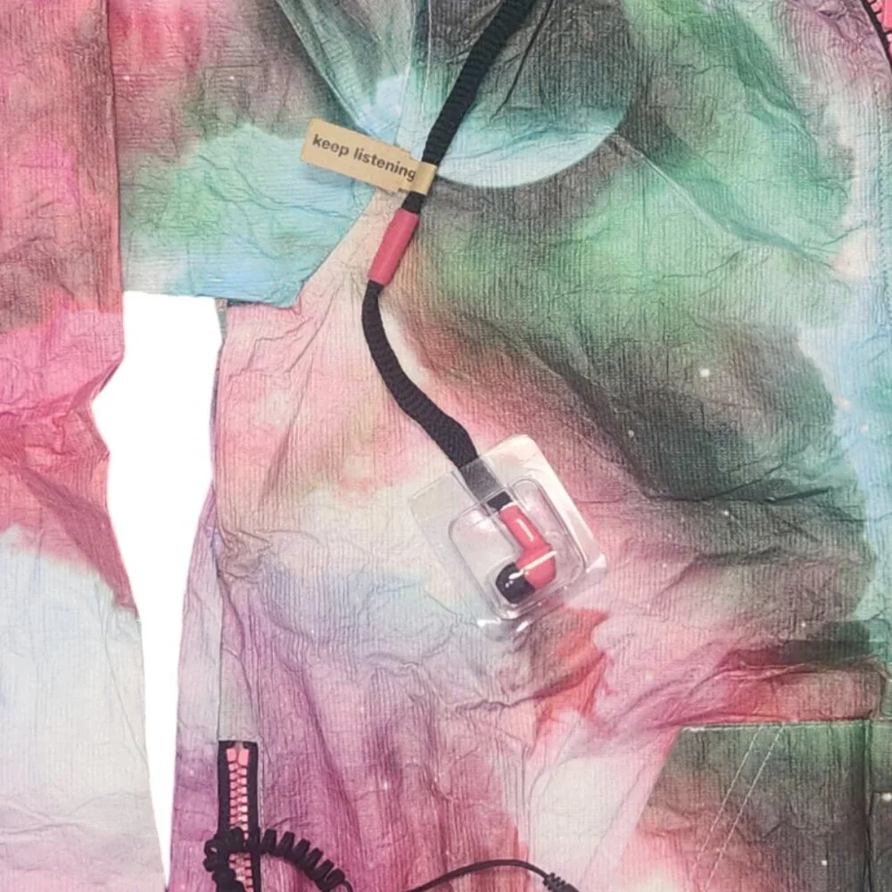 Juniors Hoodie Buddies Galaxy Built-in Headphones Lightweight Windbreaker Jacket - Picture 4 of 5